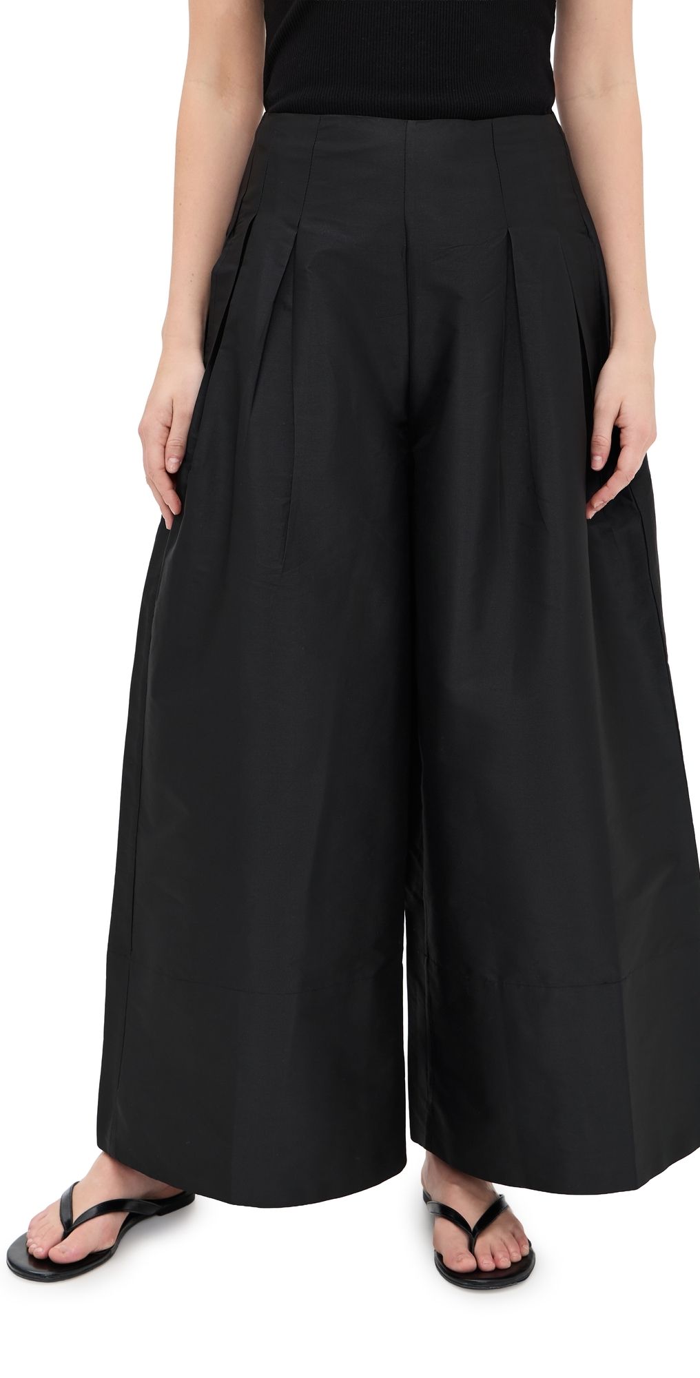 Chan Luu Techno Taffeta Trousers Black 2