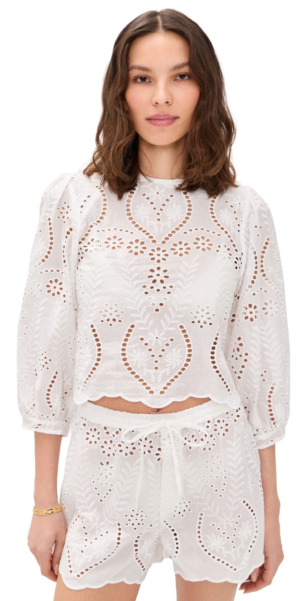 Natalie Martin Collection Lisa Top Athena Embroidery Salt XS