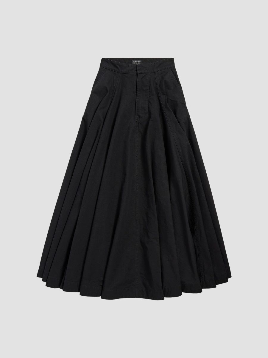 Balenciaga Women's Godet Maxi Skirt - Black - Size 2