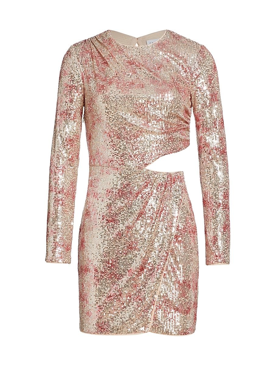 Women's Bernice Sequin Cut-Out Minidress - Cotton Candy - Size Large