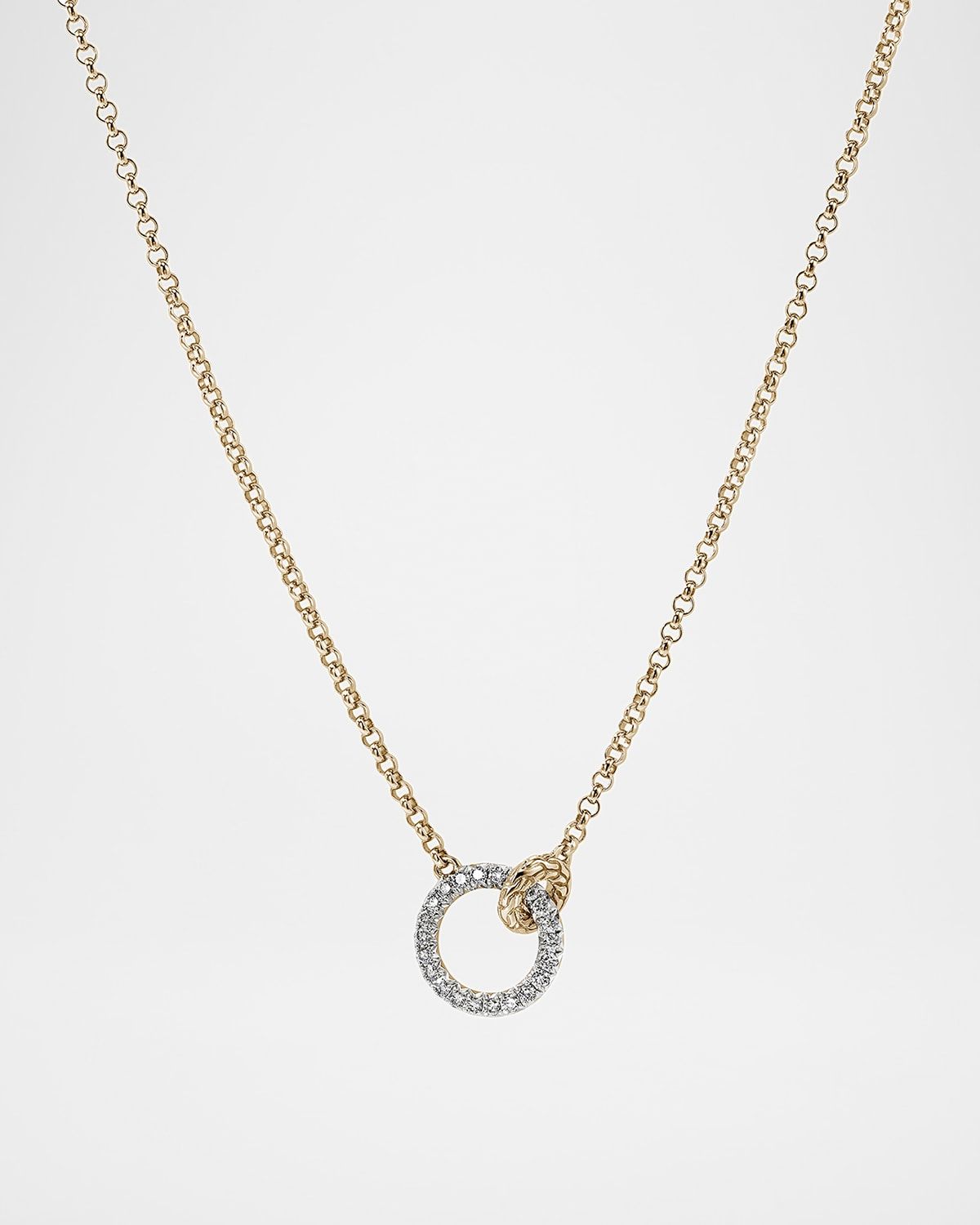 JH Essential 14K Yellow Gold Diamond Pave Necklace, 2mm