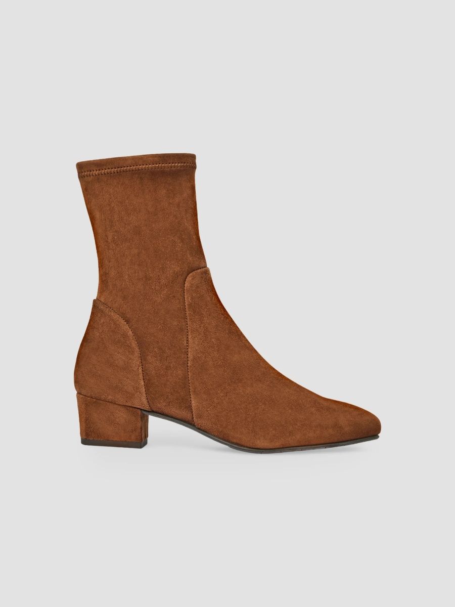 Aquatalia Women's Stassi 40MM Suede Ankle Booties - Cognac Suede - Size 5