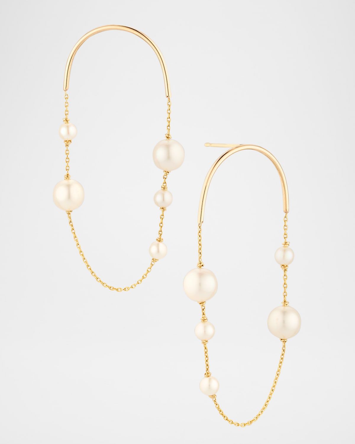 Large Arch Earrings with Pearls