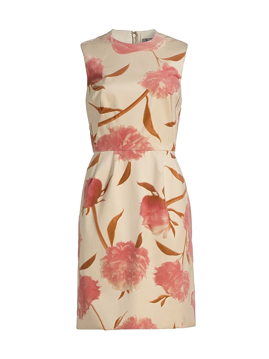 Women's Floral Cotton Sleeveless Minidress - Pink Multi - Size 6