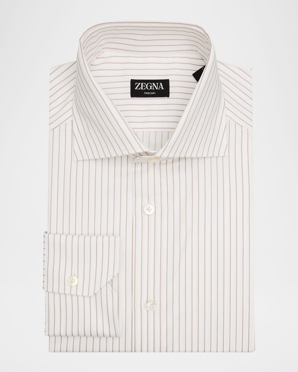 Men & apos;s Trecapi Cotton Narrow Double-Stripe Dress Shirt