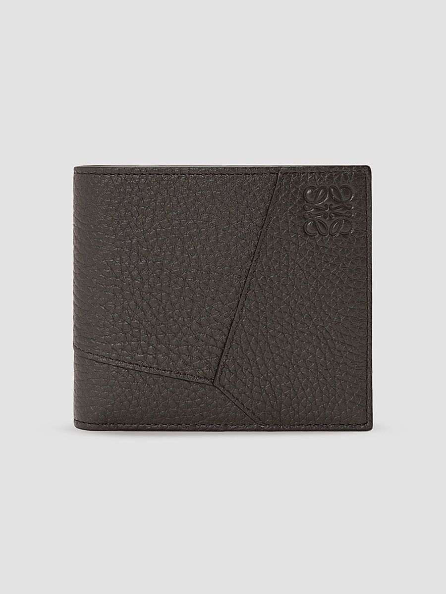 Men's Puzzle Leather Bi-Fold Wallet - Chocolate