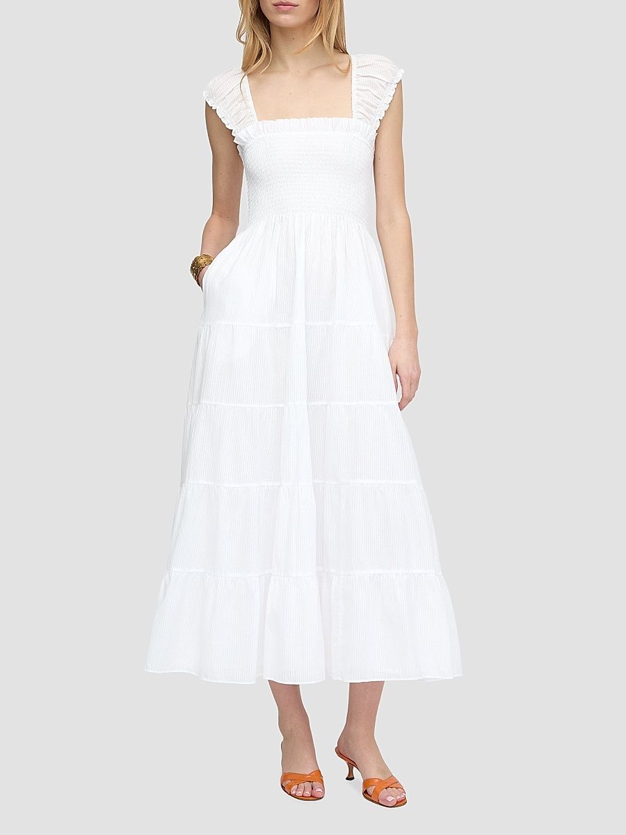 Women's The Stella Nap Dress - White Shadow Stripe - Size XL