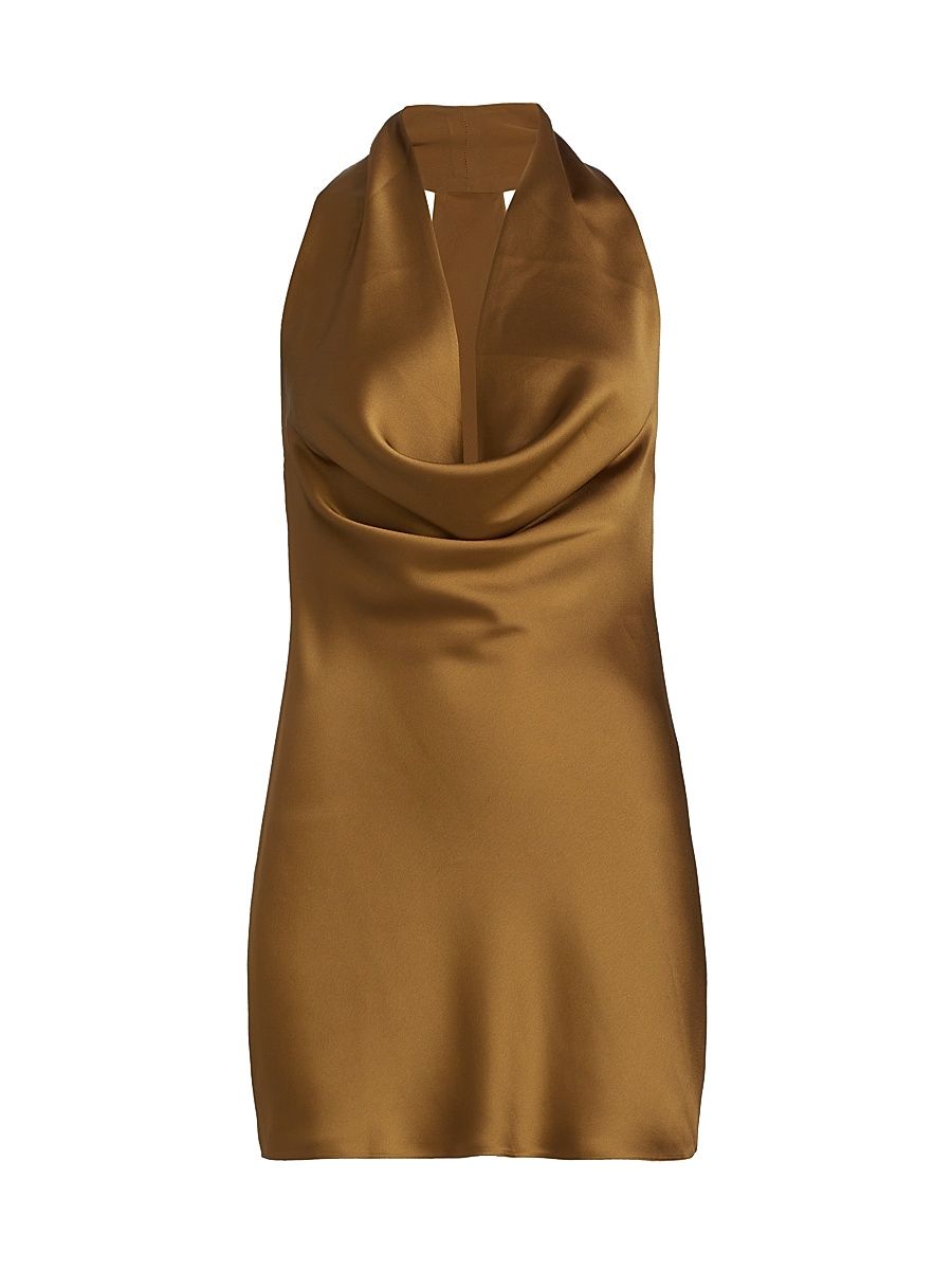 Women's Satin Cowlneck Minidress - Woods - Size Large