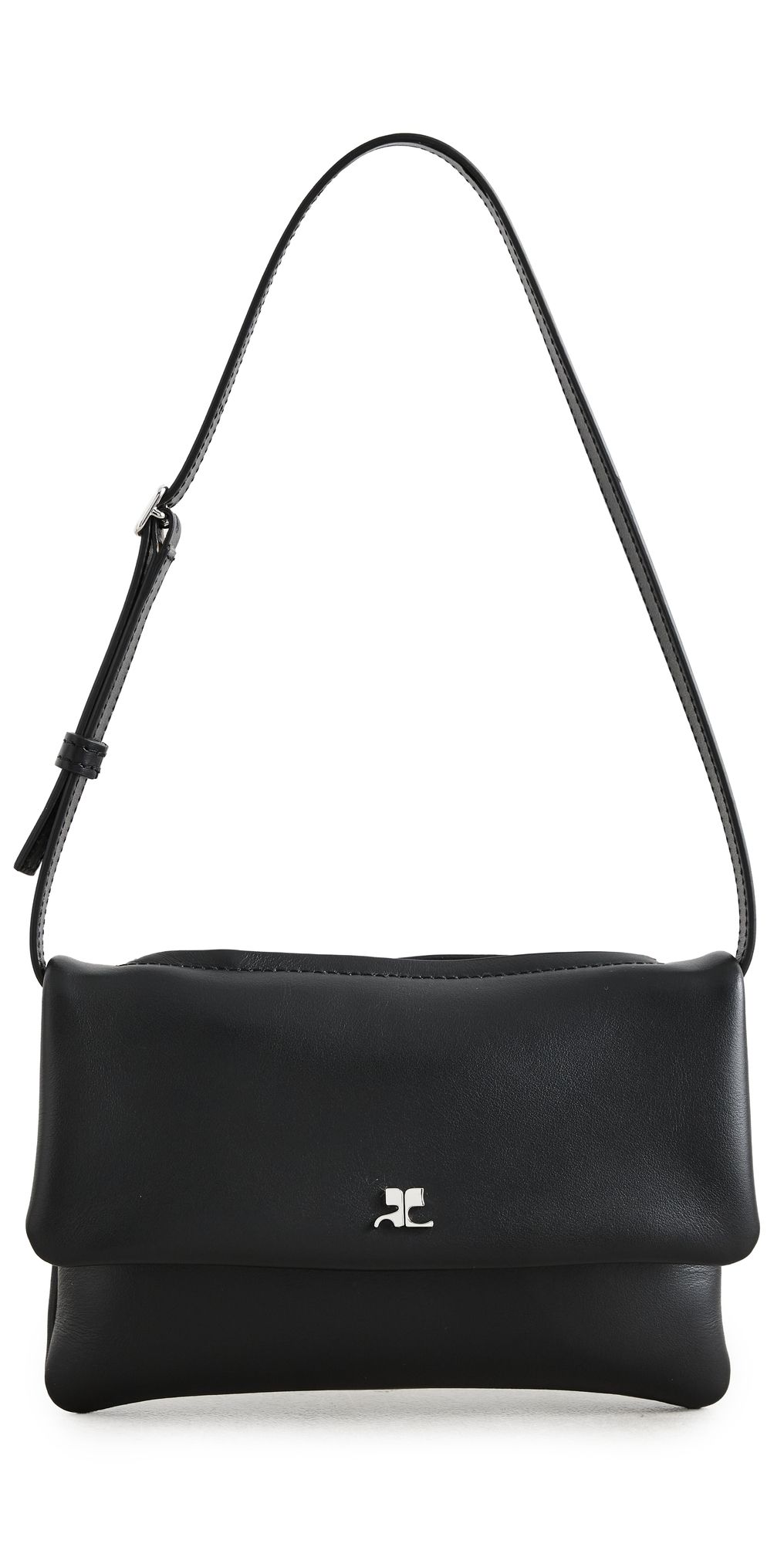 Courrèges Cuff Leather Mini Clutch Black One Size