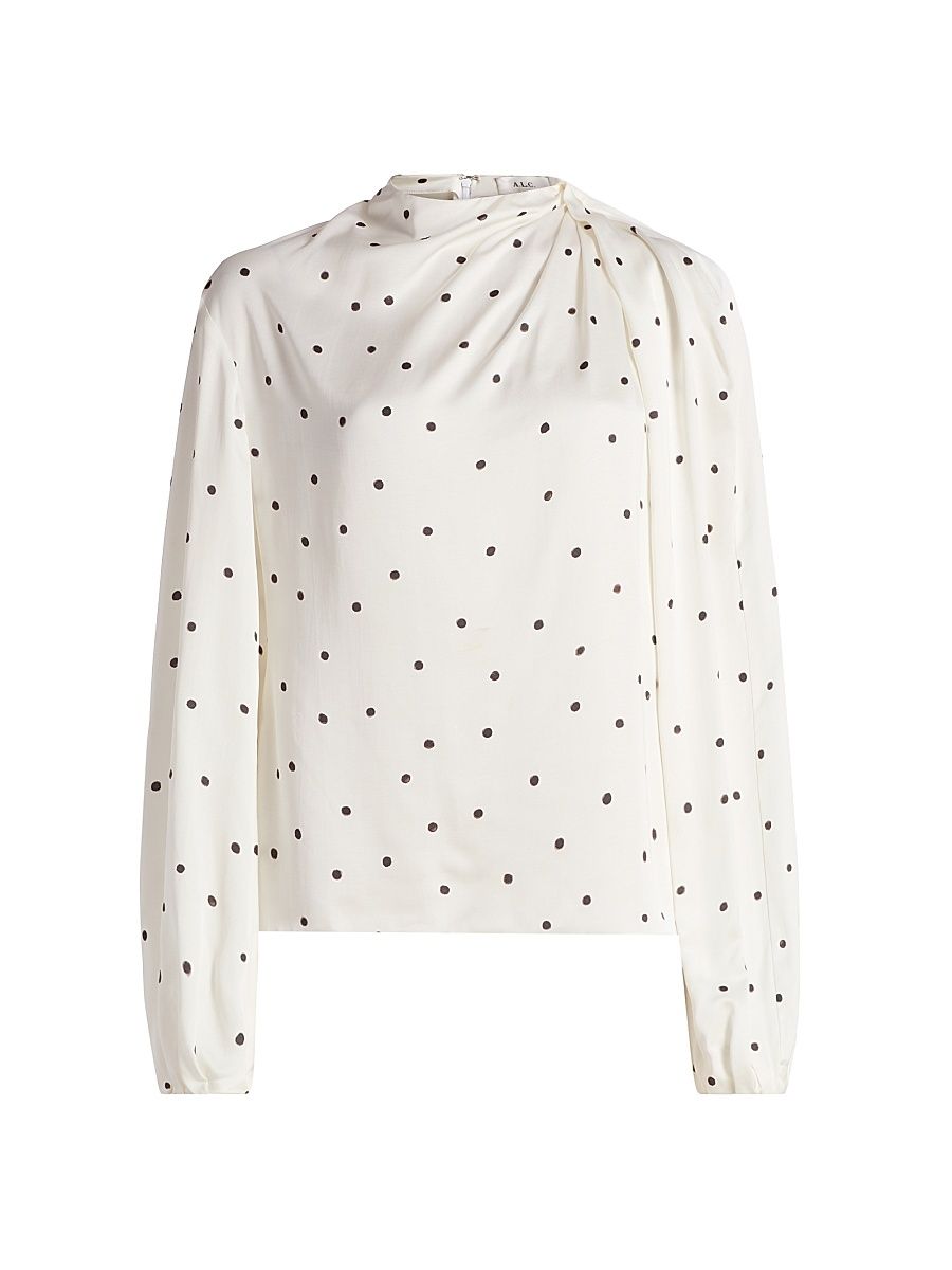 Women's Blaire Polka Dot Blouse - Cream Black - Size 14
