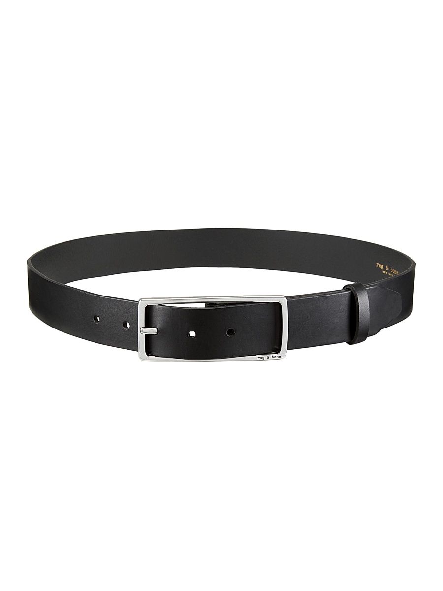 Women's Rebound Leather Belt - Black Silver - Size Large