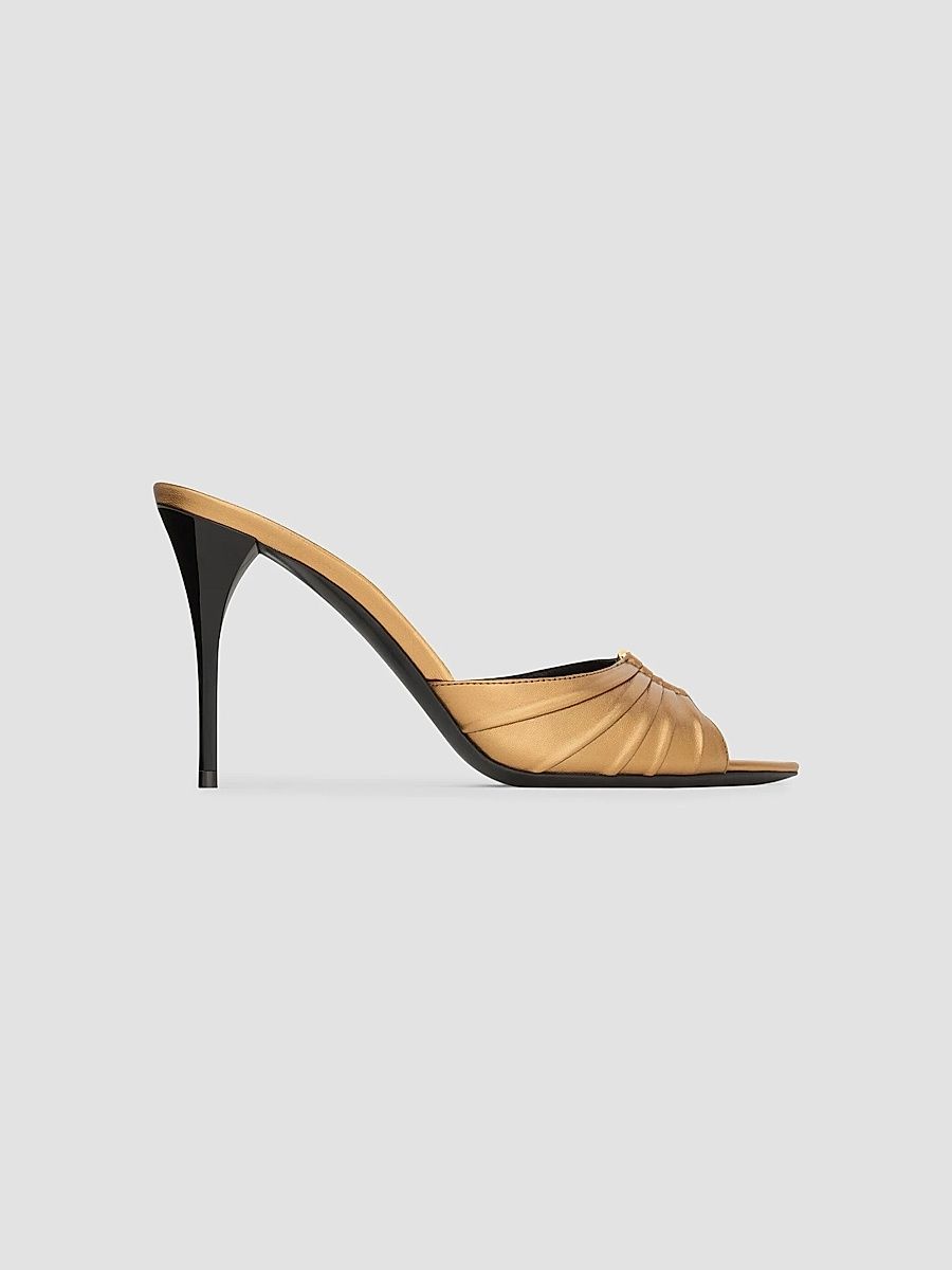 Saint Laurent Women's Babylone Mules in Metallic Leather - Metal Persian - Size 11