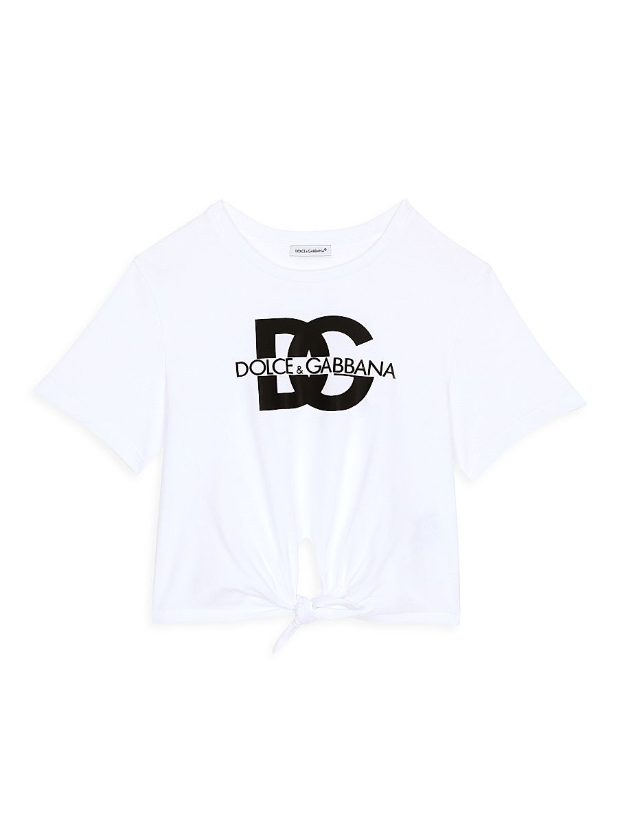 Little Girl's & Girl's Logo Tie T-Shirt - White - Size 12