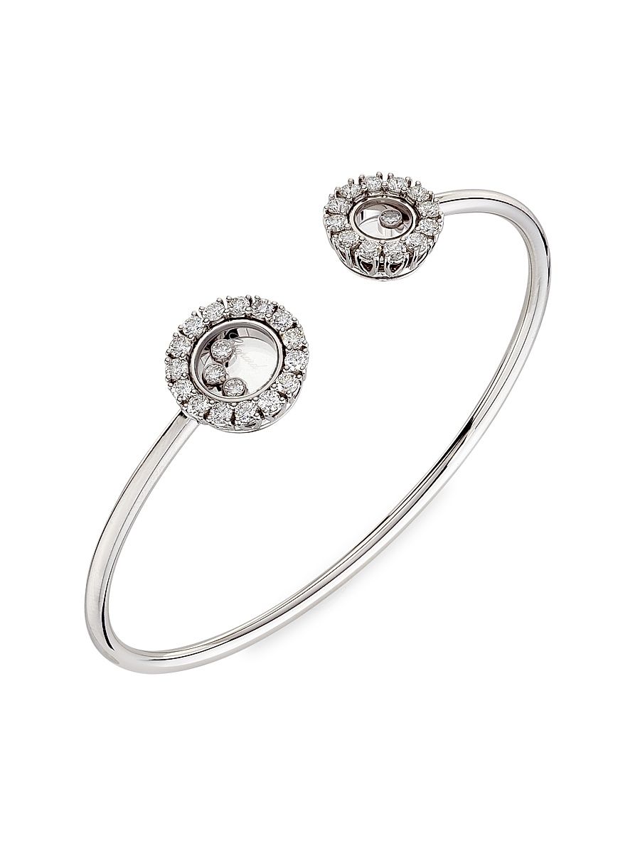 Women's Happy Diamonds 18K White Gold & 1.45 TCW Diamond Bracelet - White Gold - Size Medium