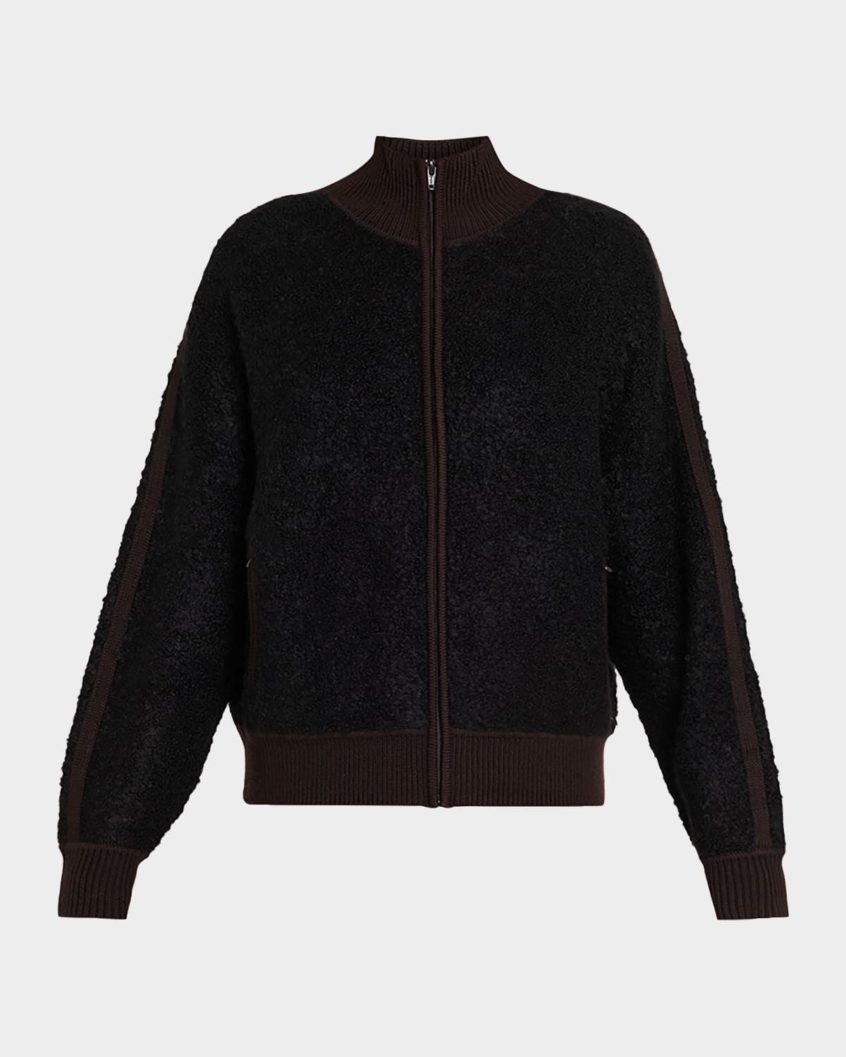 Zip-Up Bouclé Track Jacket