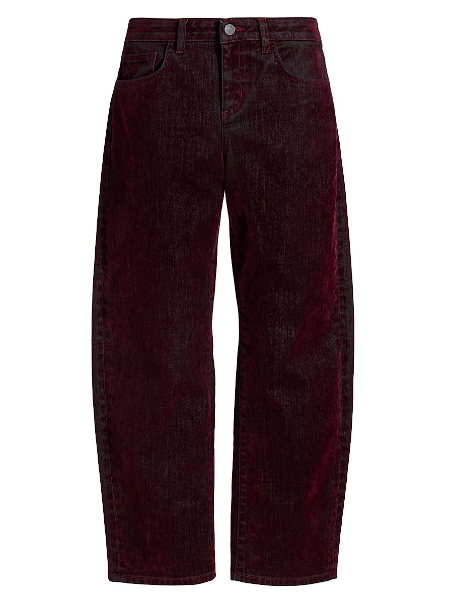 Women's Dolores Low-Rise Barrel-Leg Jeans - Bordeaux - Size 30