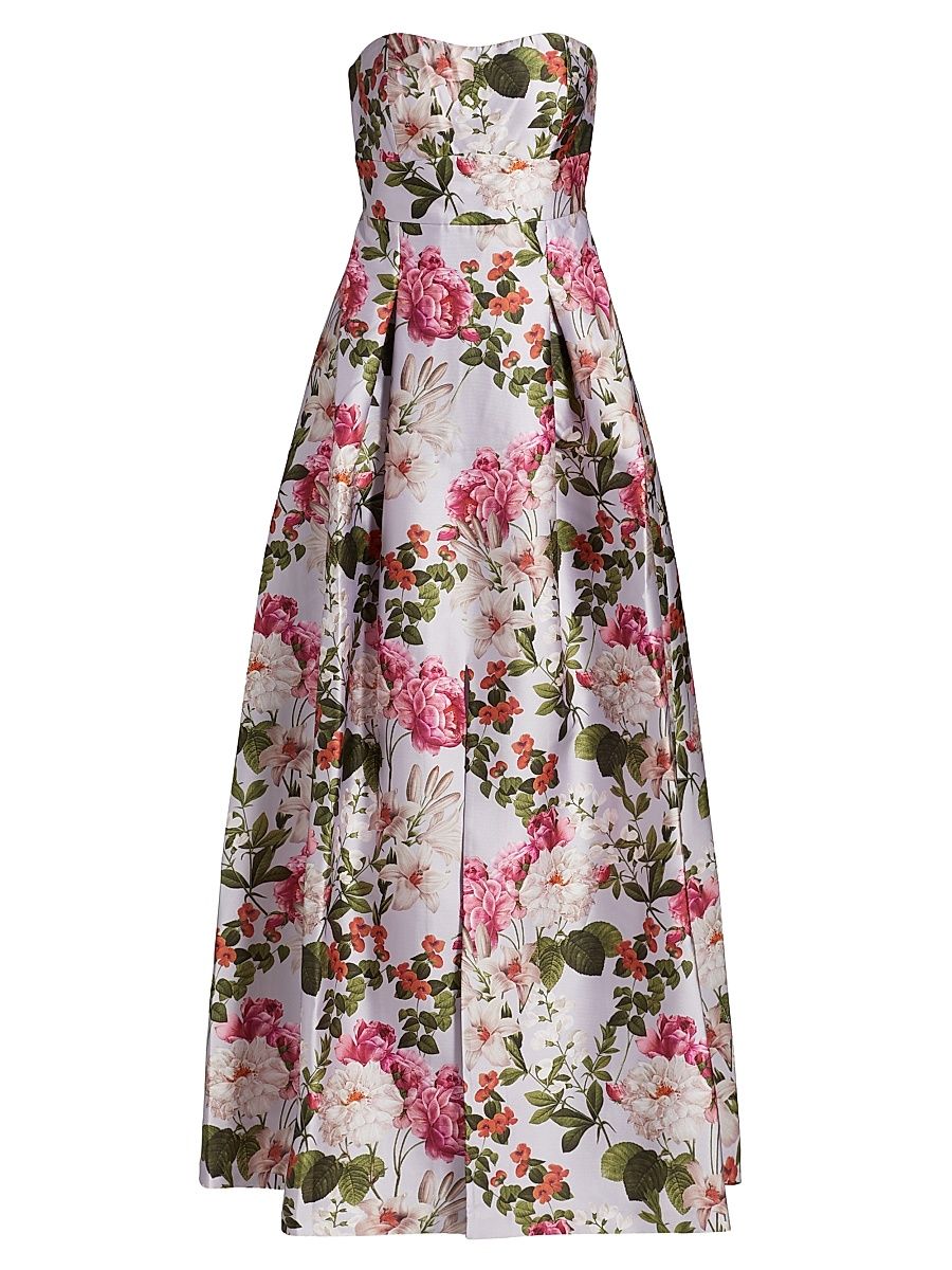 Women's Giovanna Floral Strapless Gown - Perwinkle And Petals - Size 6