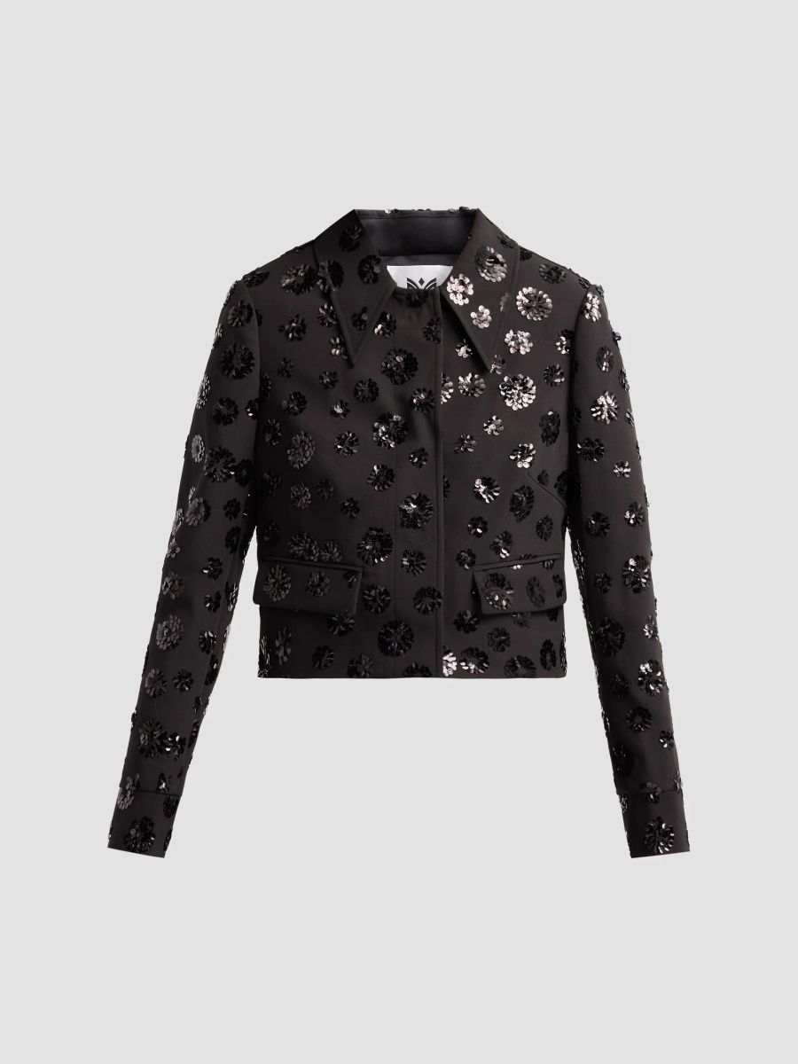 Milly Women's Pia Sequin Jacket - Black - Size 12