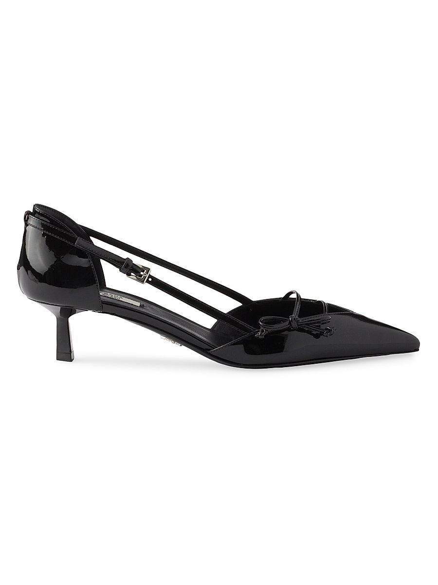 Women's Open Side Patent Leather Pumps - Black - Size 7