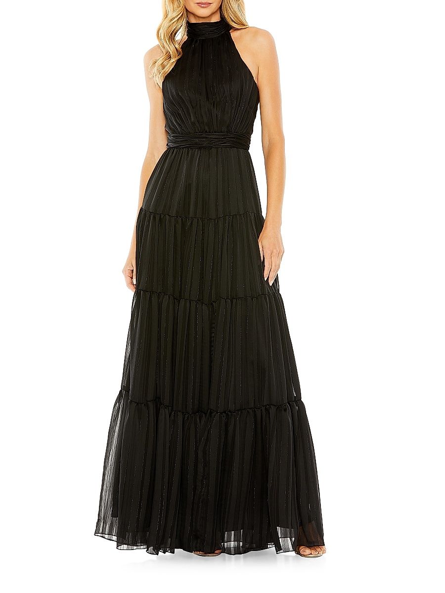 Women's Satin Halter Gown - Black - Size 16