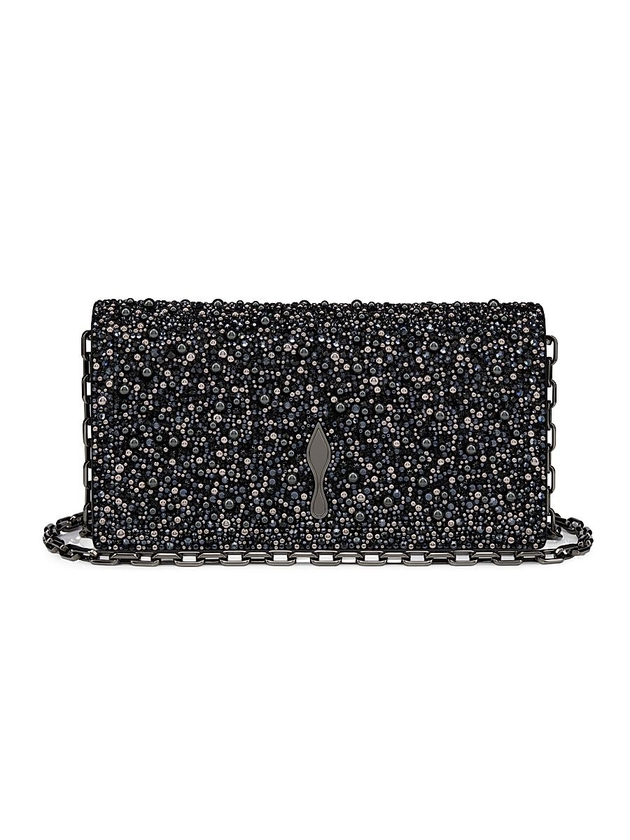 Women's Bettina Strass and Pearls Clutch - Black
