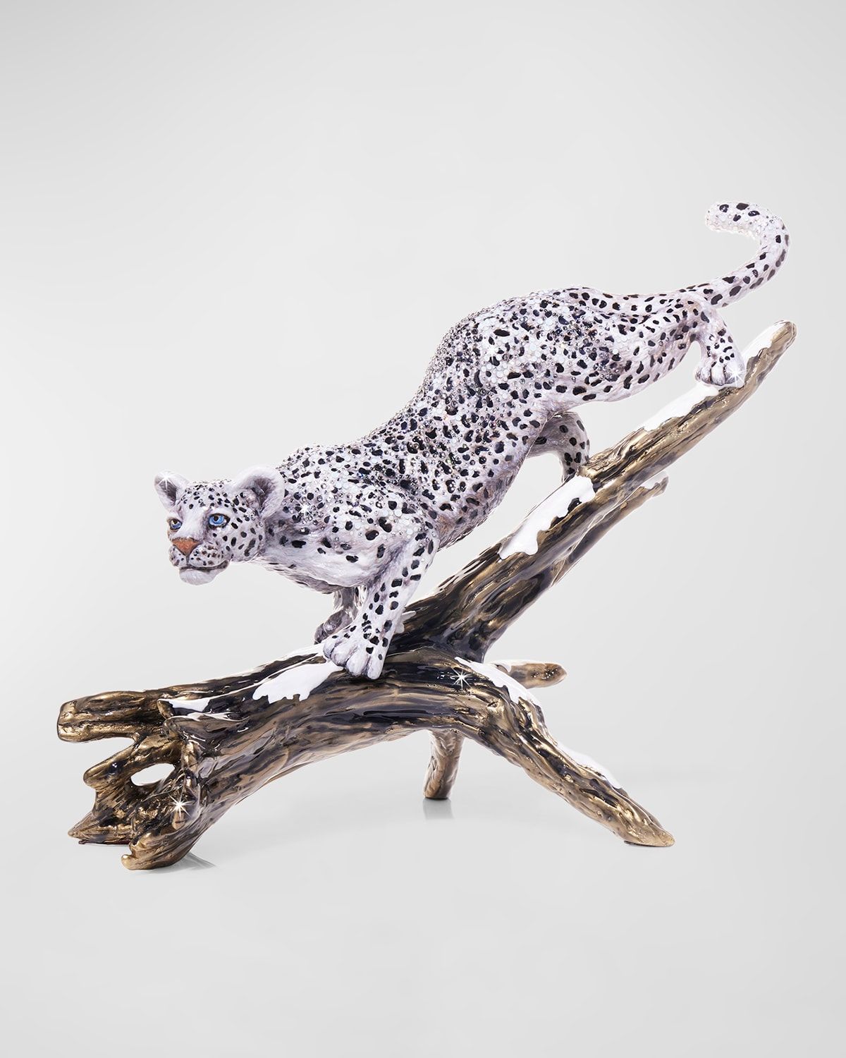 Snow Leopard Descending Branch Tabletop Object