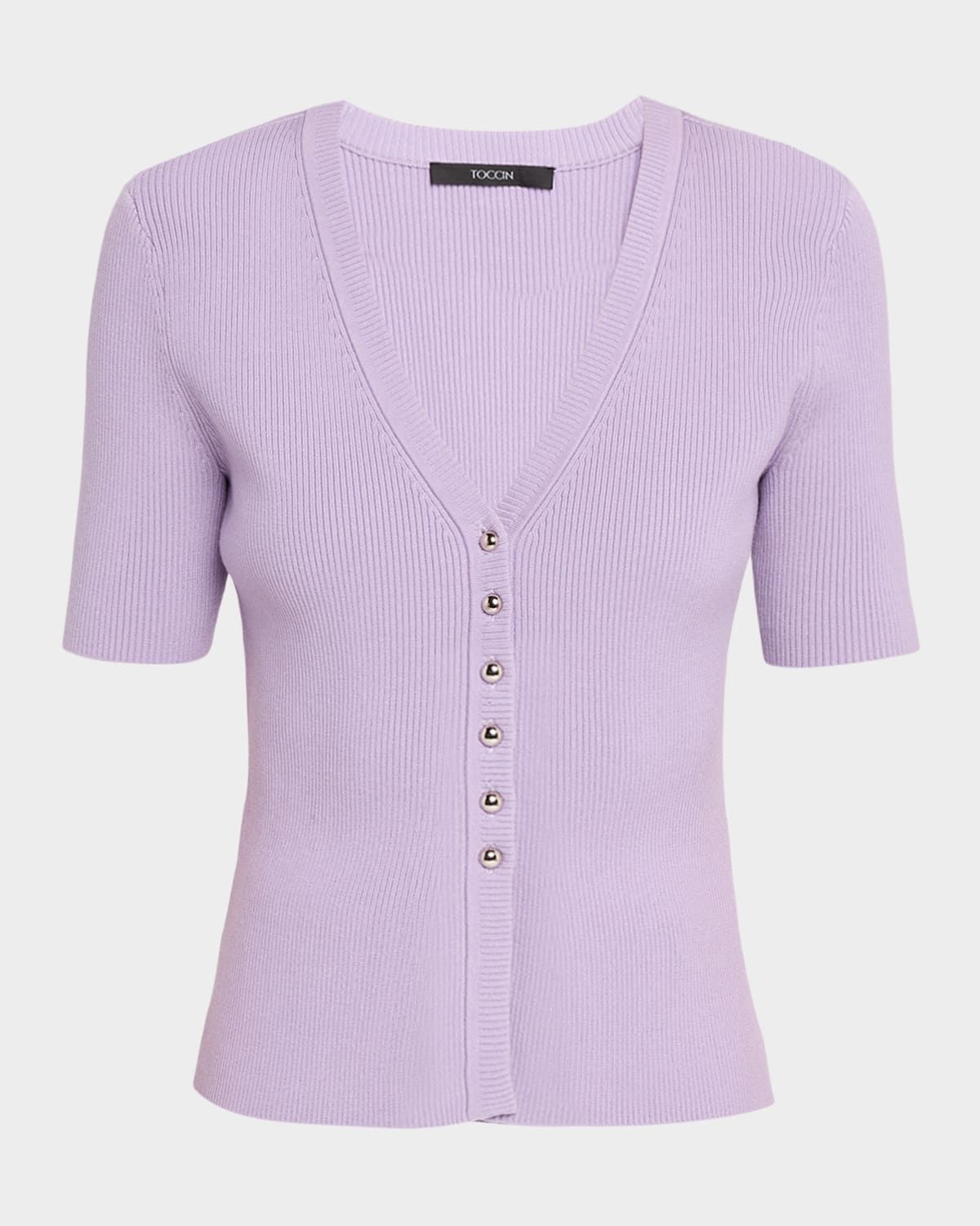 Charity Ribbed Button-Front Top