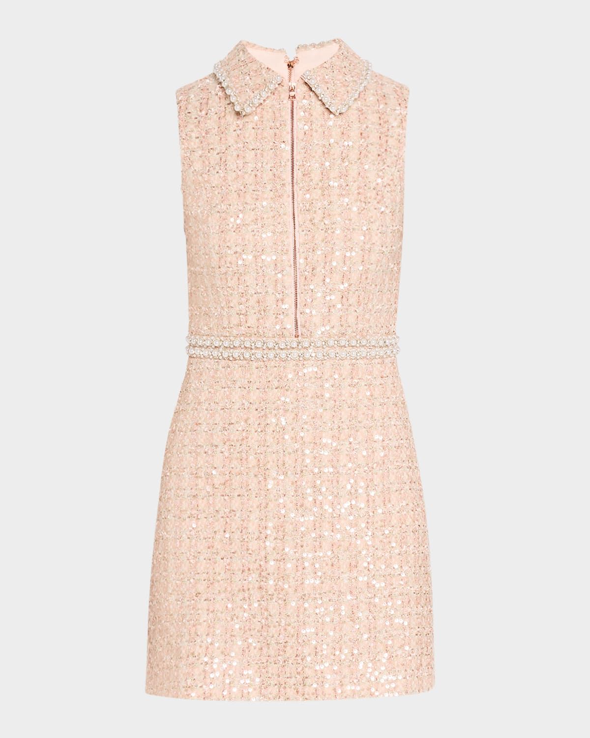 Ellis Embellished Zip-Front Mini Dress