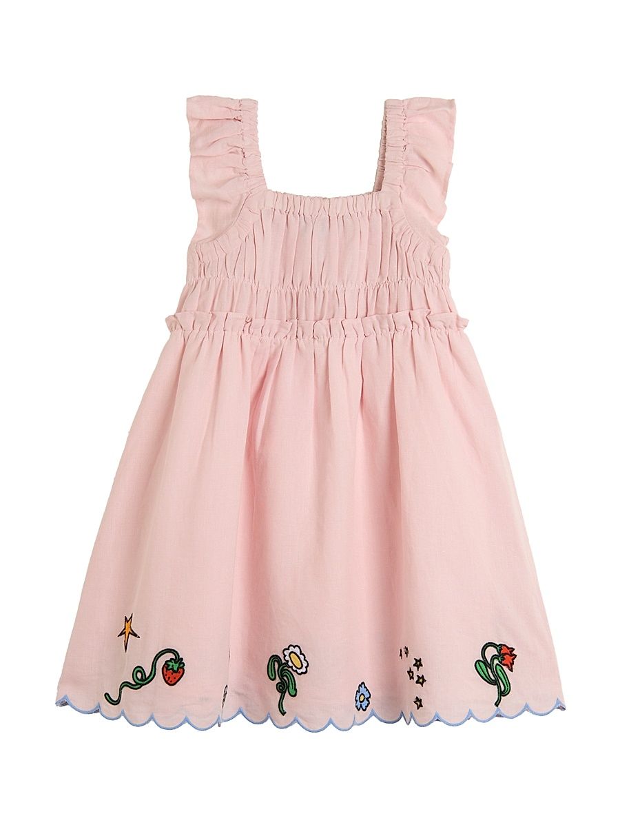 Little Girl's & Girl's Embroidered Linen Dress - Pink - Size 12