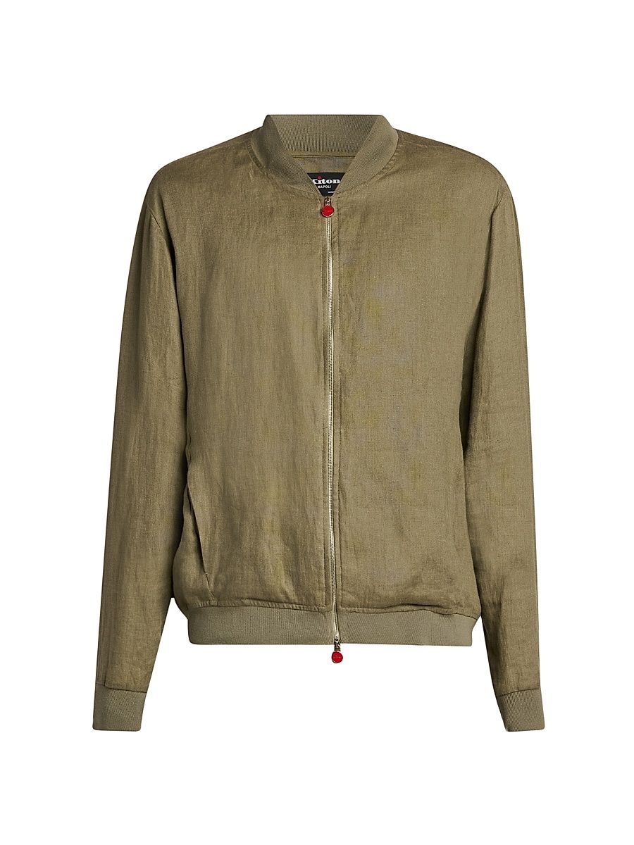 Men's Pahoa Linen Jacket - Khaki - Size 46