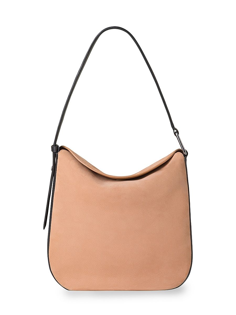 Women's Medium Anna Leather Hobo Bag - Camel Black