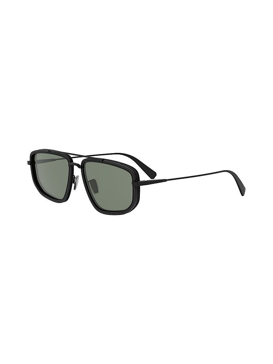 Women's B. Zero1 57MM Rectangular Sunglasses - Matte Black Green