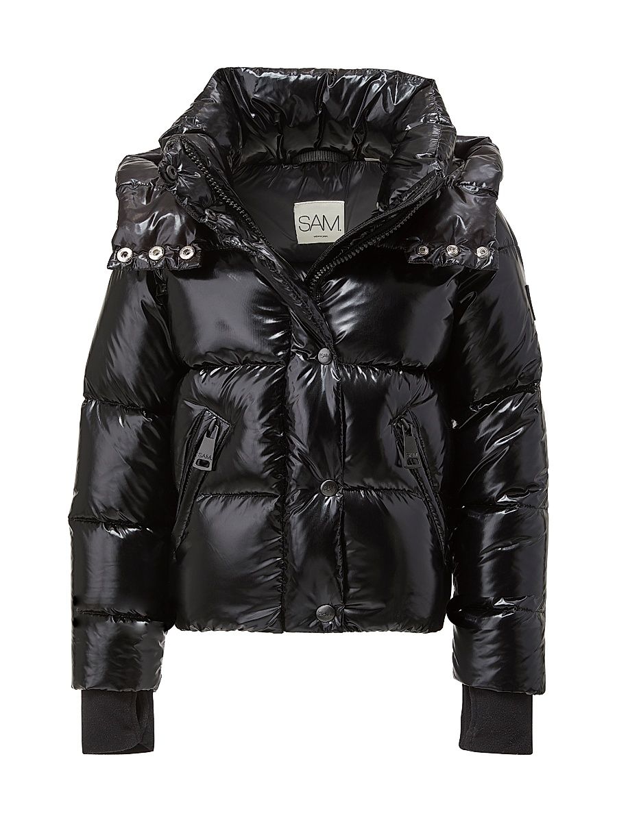 Little Girl's & Girl's Elsa Glossy Down Puffer Jacket - Caviar - Size 4