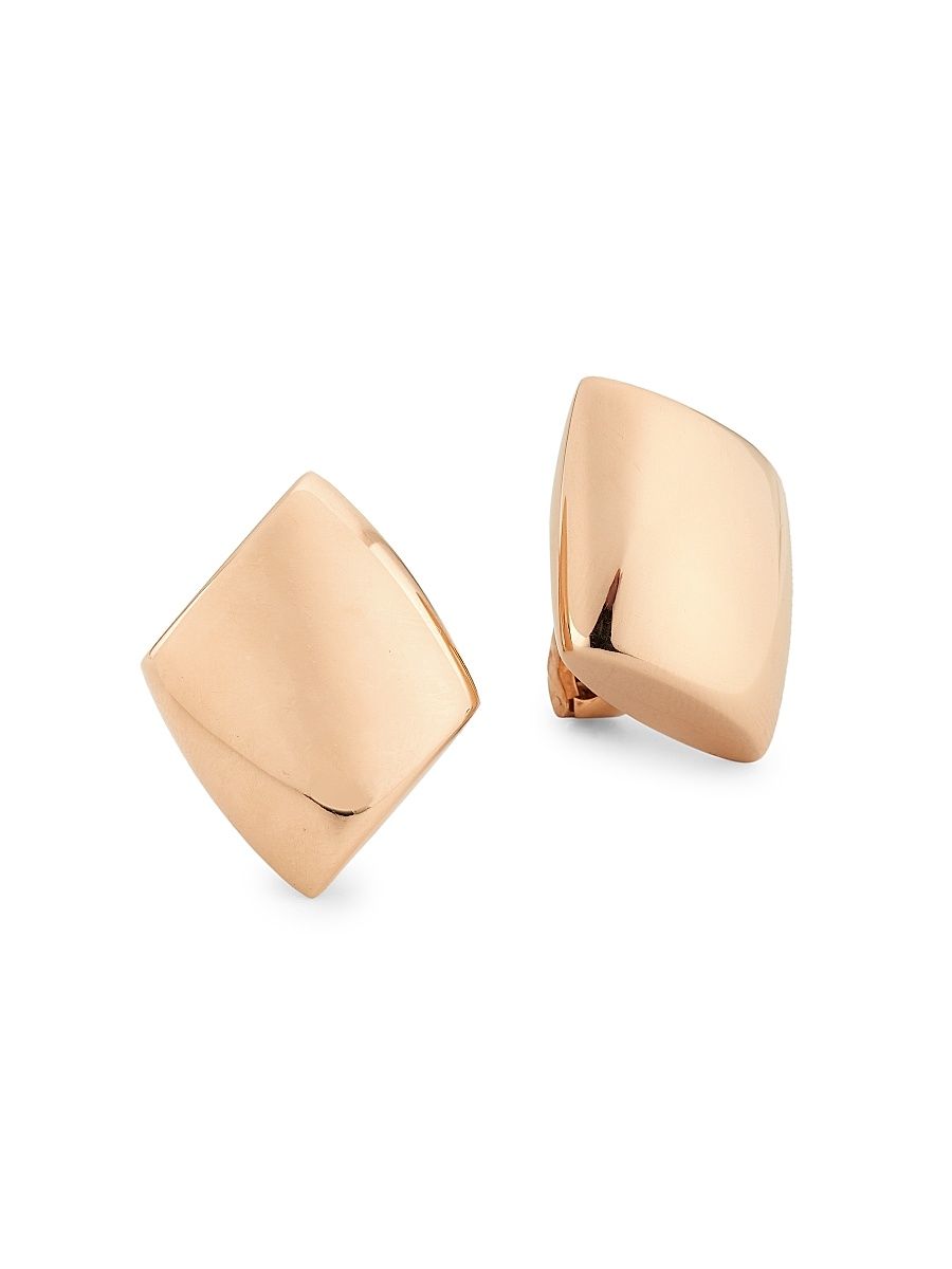 Women's Plateau 18K Rose Gold Clip-On Earrings - Rose Gold