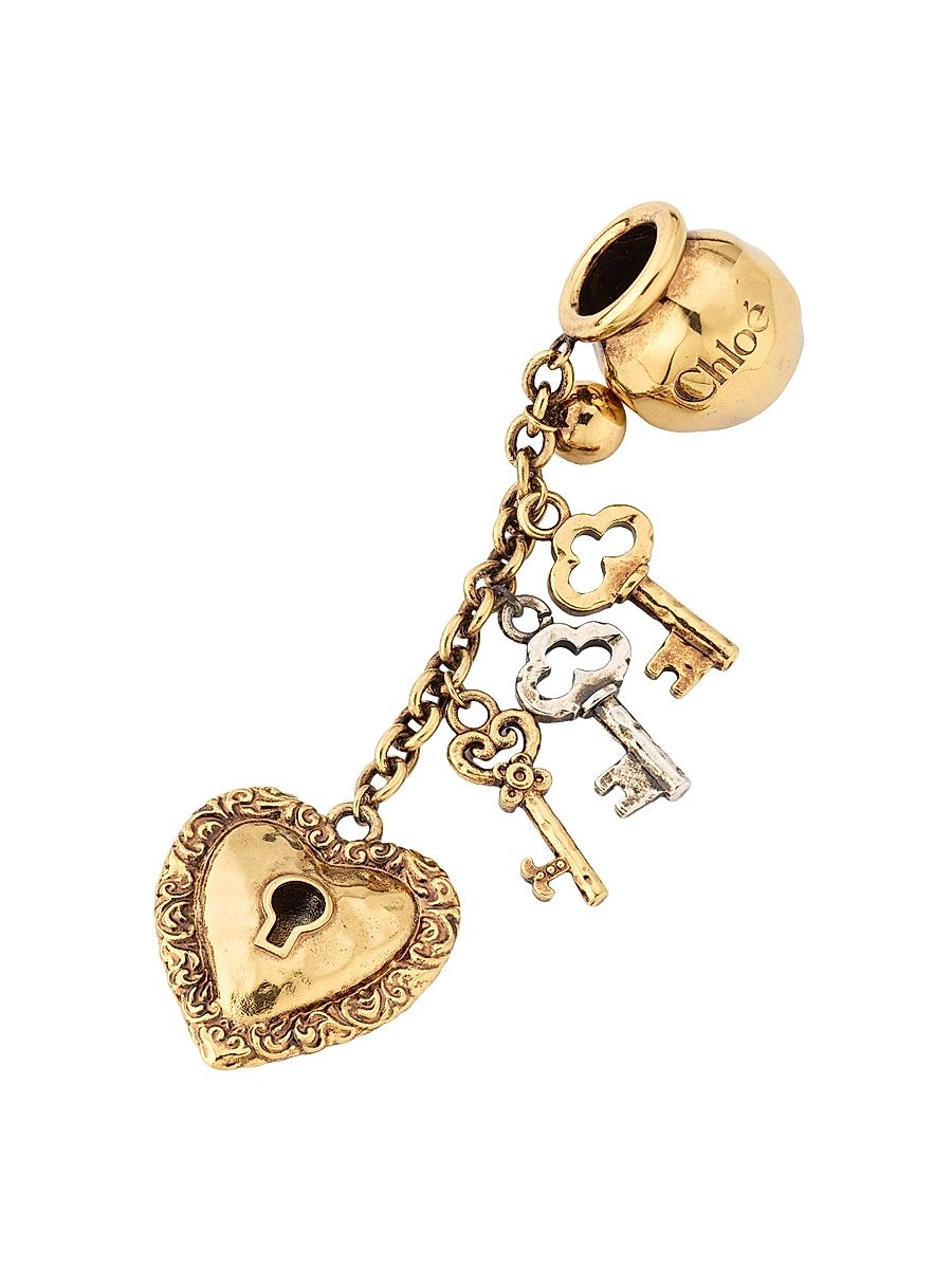 Women's Goldtone Key & Lock Bag Charm - Gold