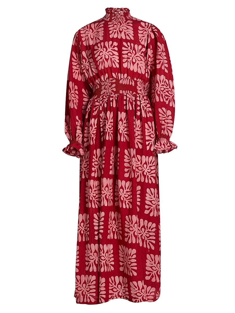 Women's Abike Printed Maxi Dress - Red Multi - Size XL