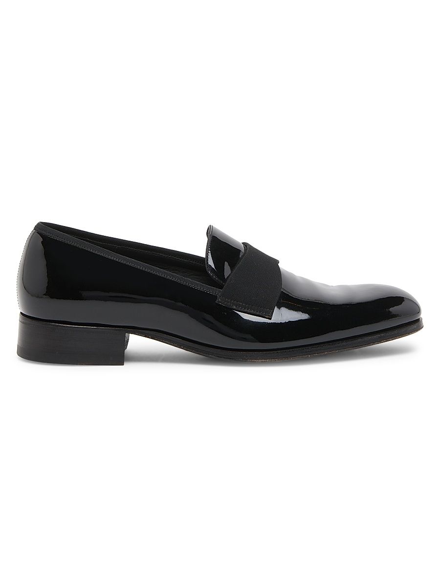 Men's Patent Leather Loafers - Black - Size 10