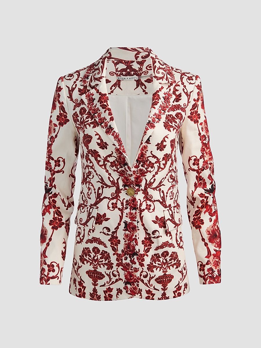 Women's Macey Linen-Blend Fitted Blazer - Winding Road - Size 14