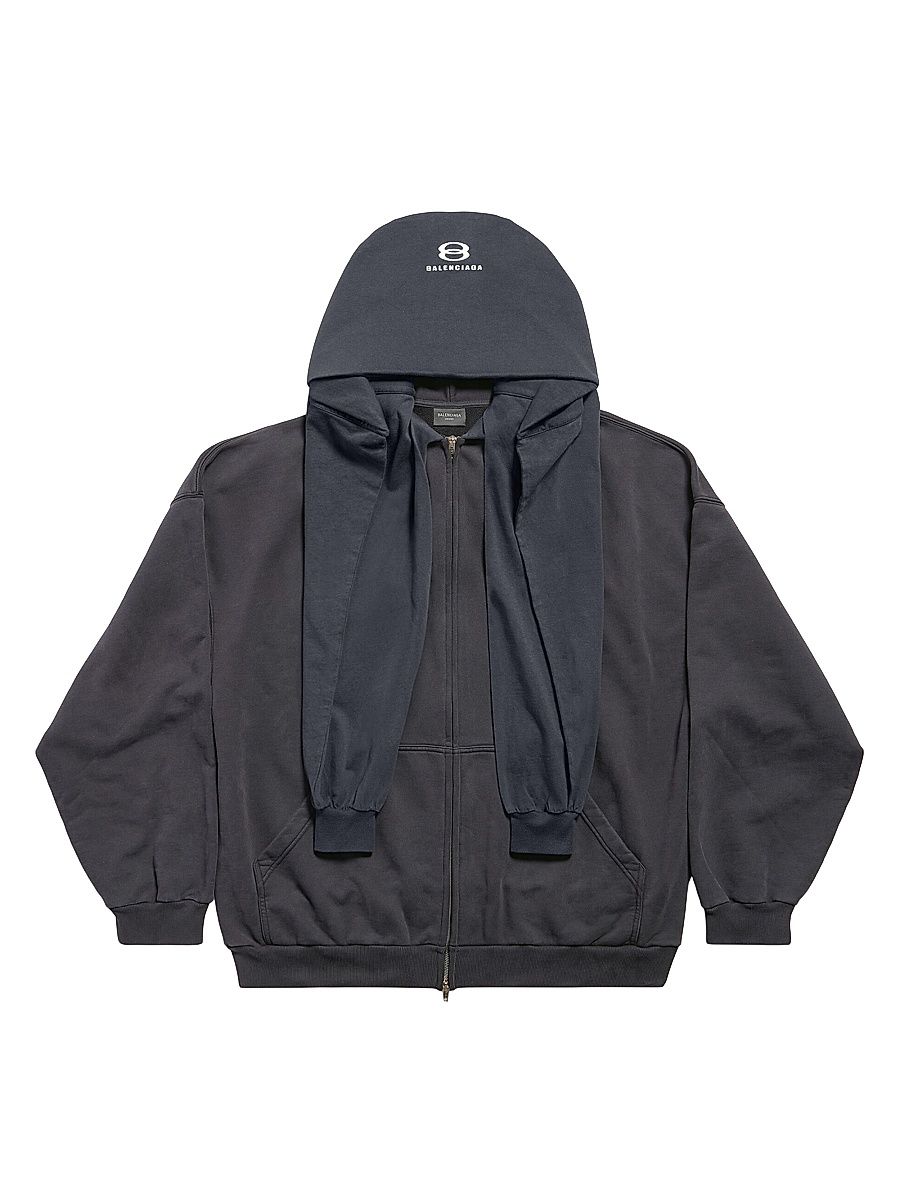 Men's Unity Sports Icon Incognito Oversized Zip-Up Hoodie - Dark Blue - Size XL