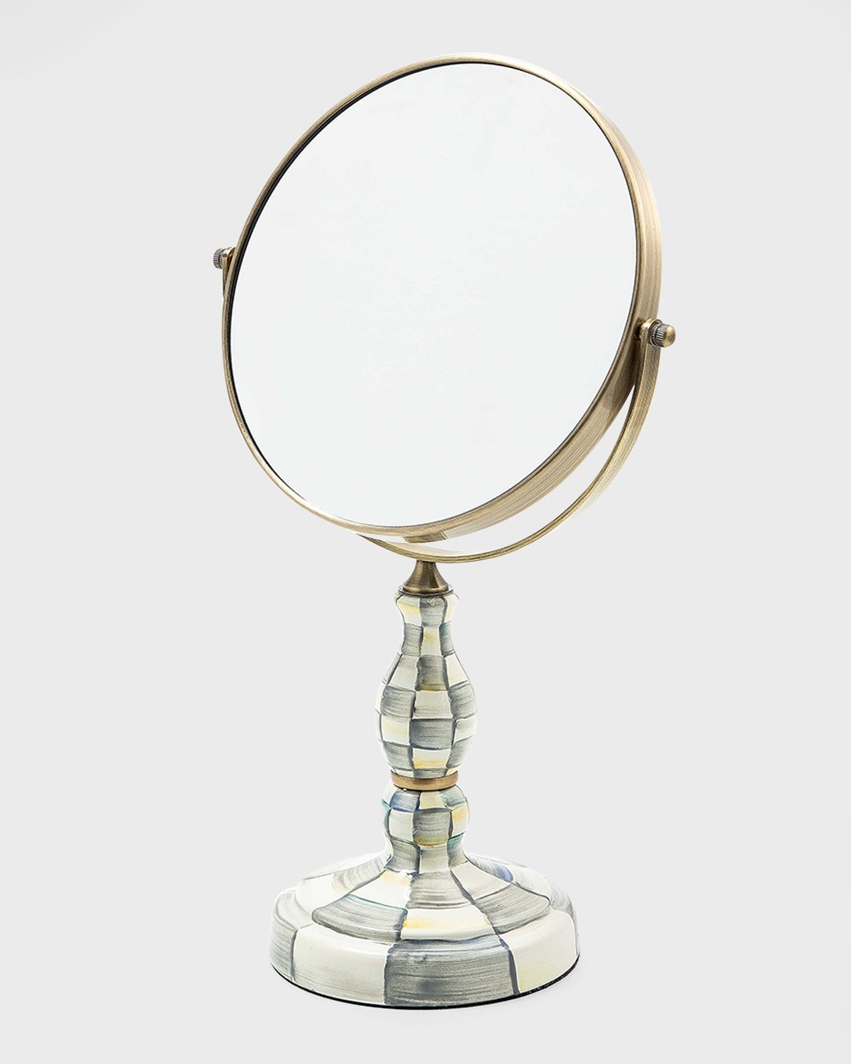 Sterling Check Enamel Vanity Mirror