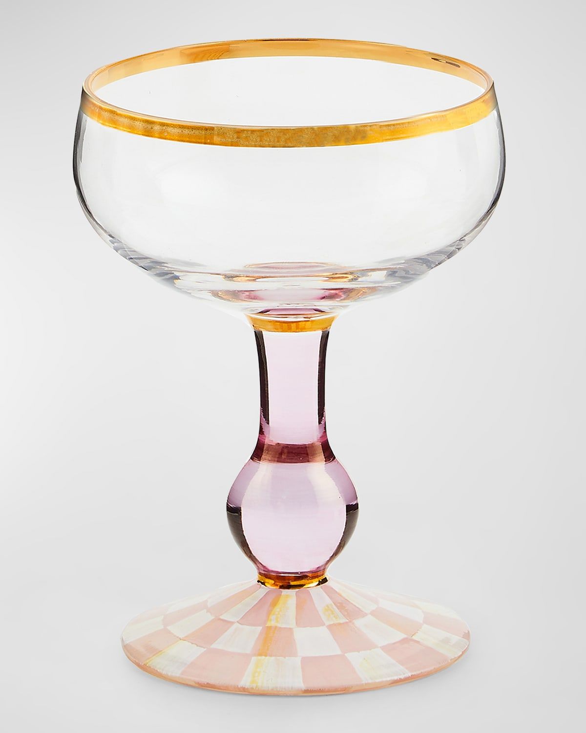 Rosy Check Coupe Glass