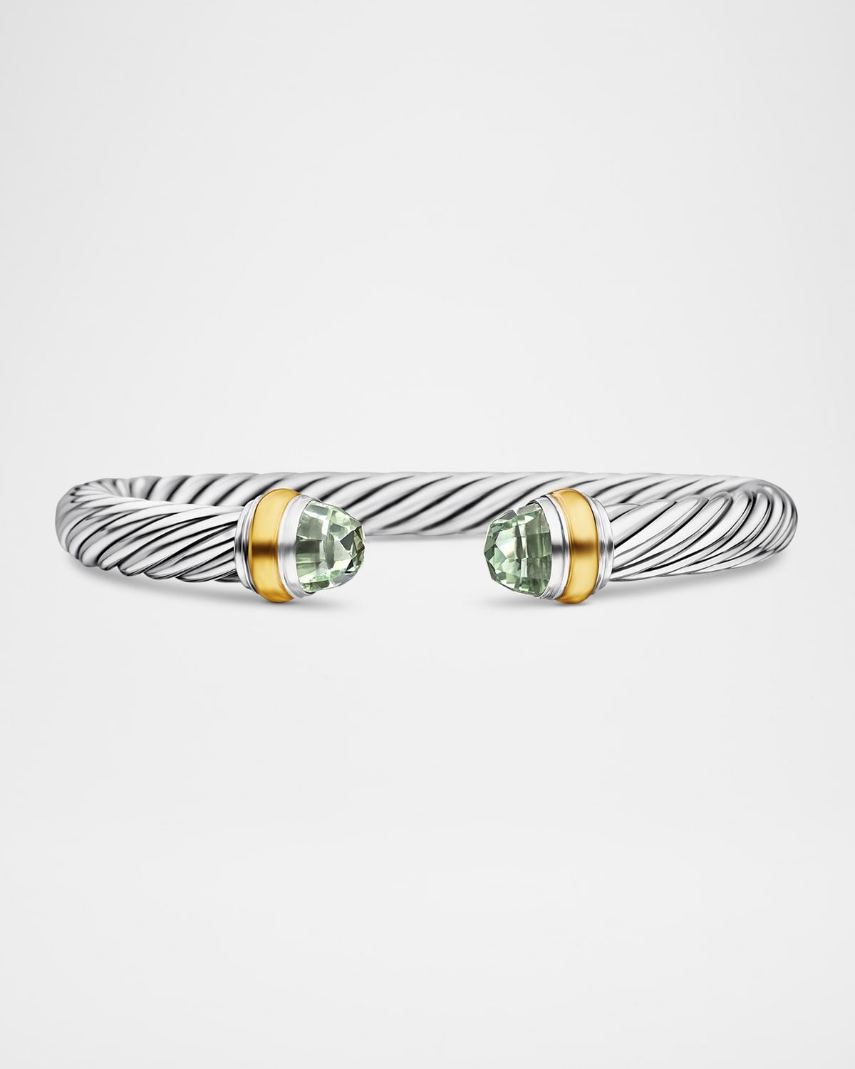 Cable Classics Bracelet with Gemstone and 14K Gold in Silver