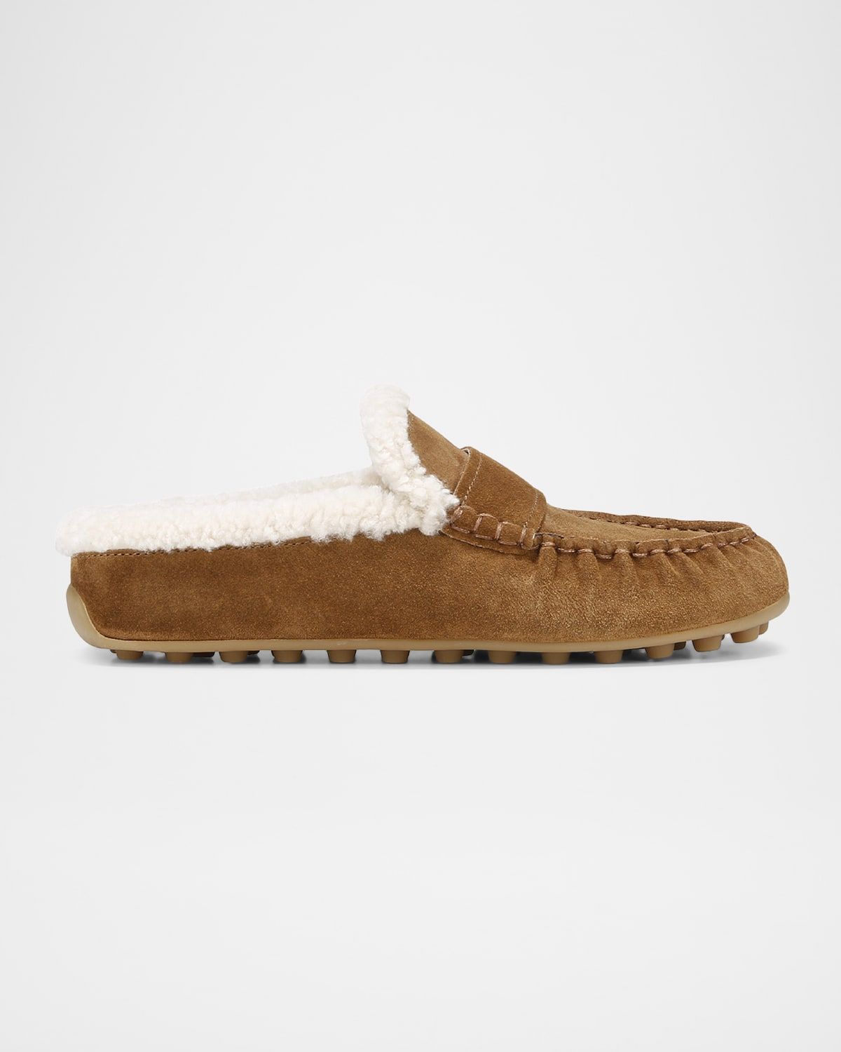 Berkley Shearling-Lined Suede Driver Mules