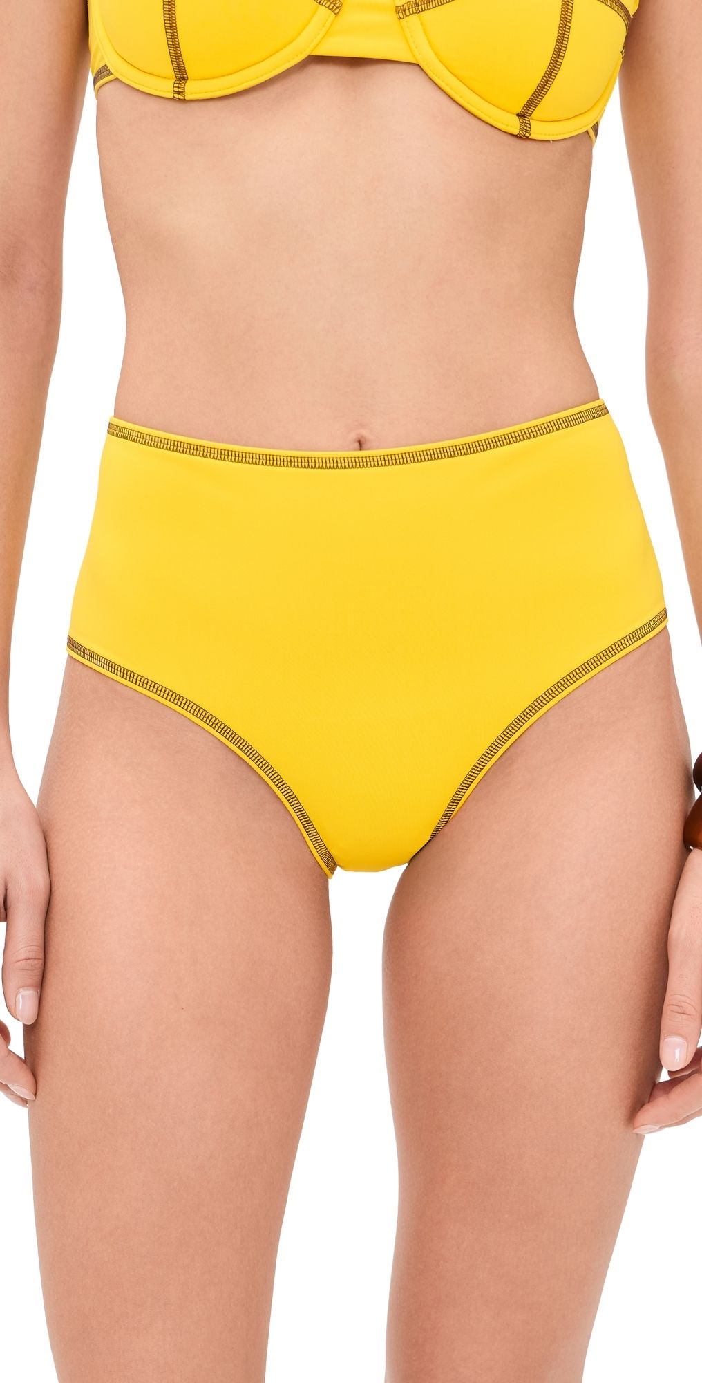 STAUD Devon High Rise Bikini Bottoms Sunshine L