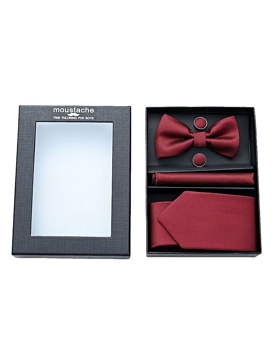 Crosshatch Tie Set - Red