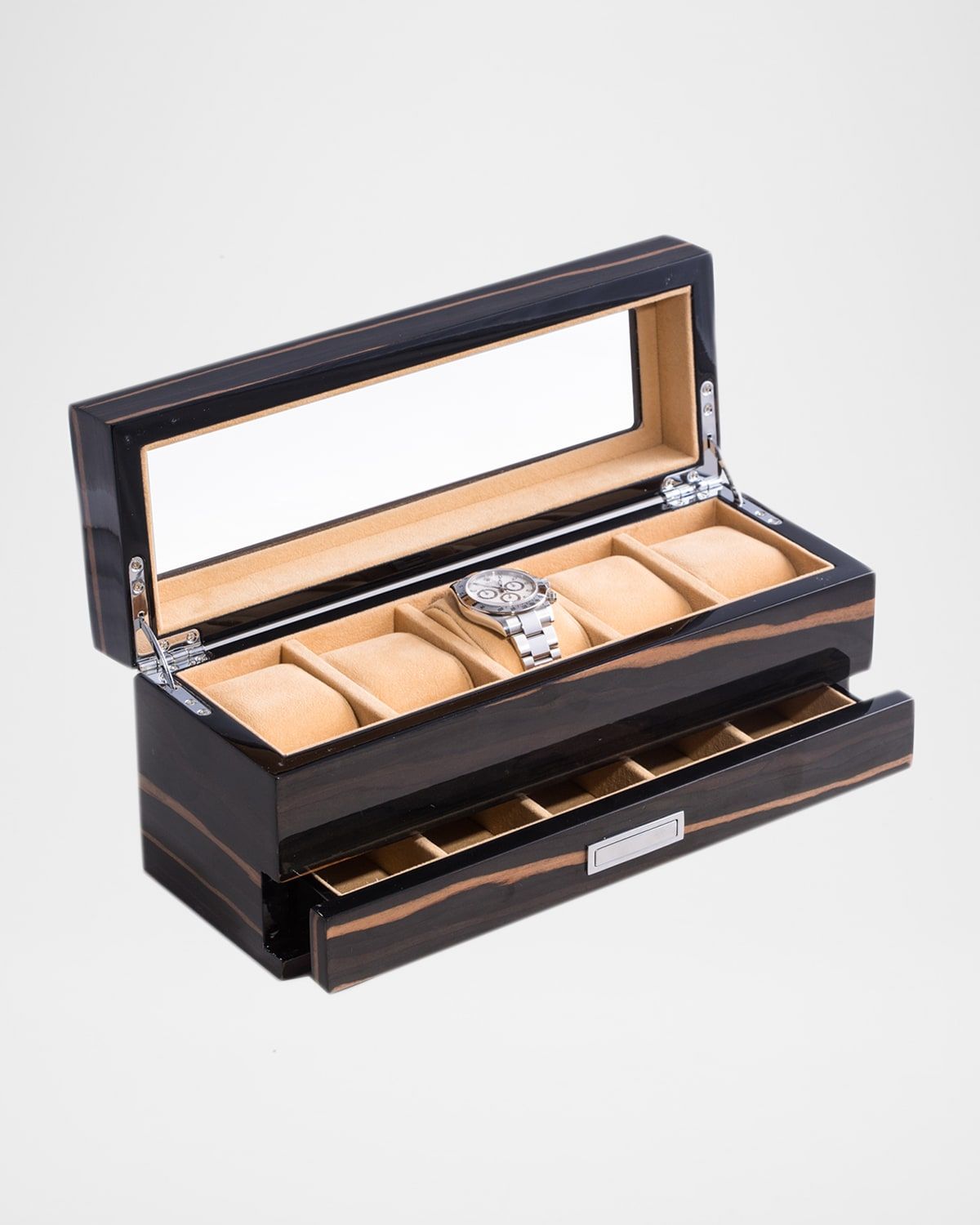 Men & apos;s 5-Watch Lacquered Wood Storage Box