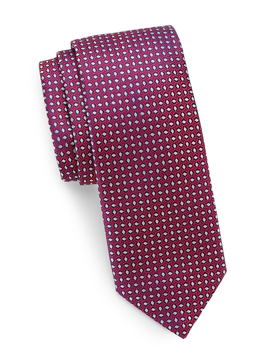 Men's Neat Silk Tie - Red
