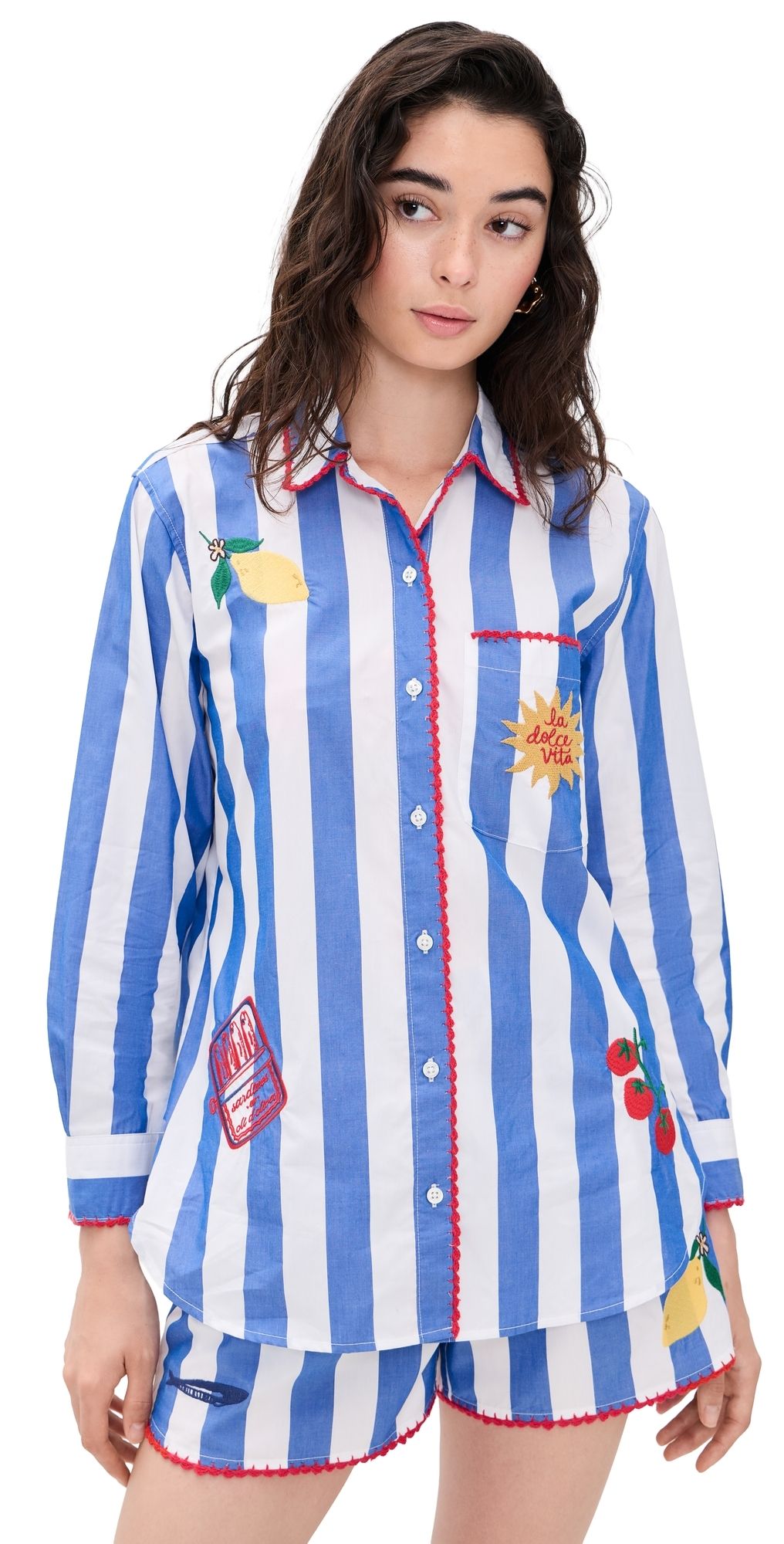 RAILS RAILS x Giadzy Elsa Button Down Shirt Dolce Vita Embroidery S