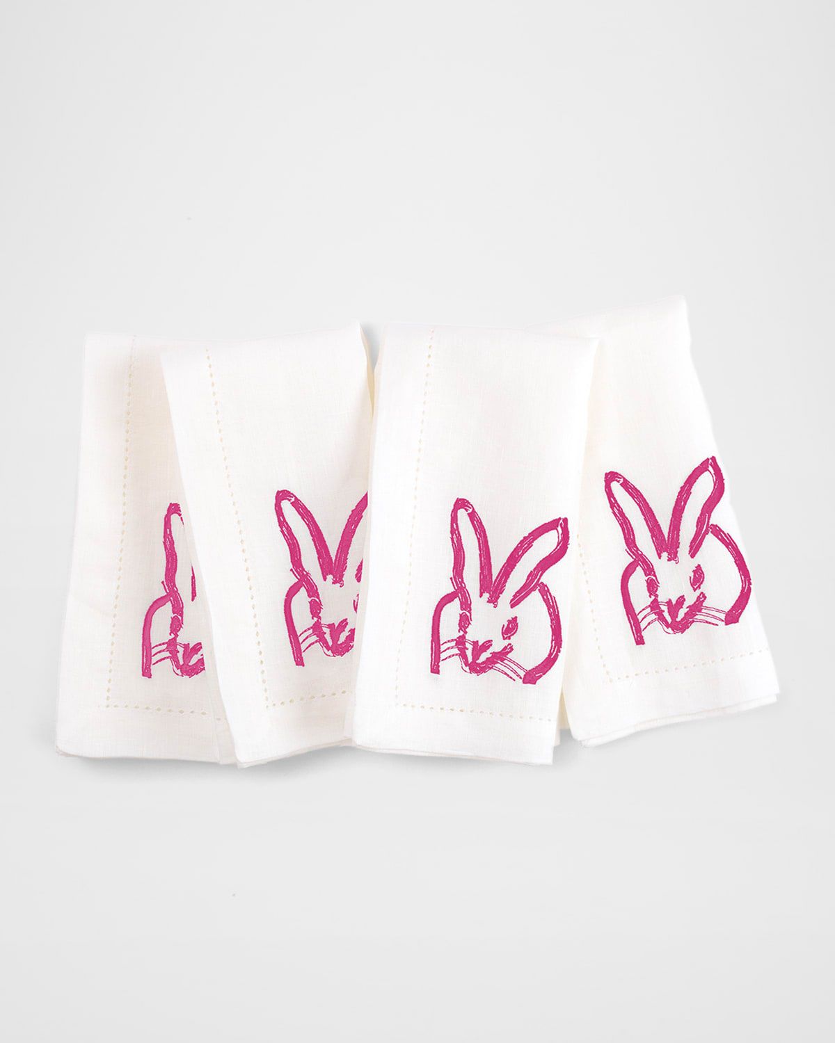 Painted Bunny Embroidered Dinner Napkin