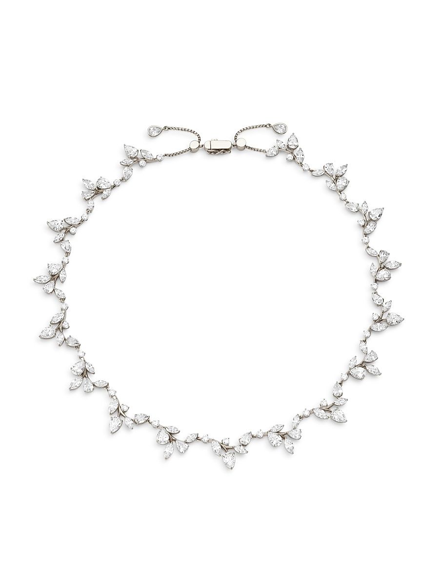 Women's Taylor Sterling Silver & Cubic Zirconia Vine Collar Necklace - Silver Crystal